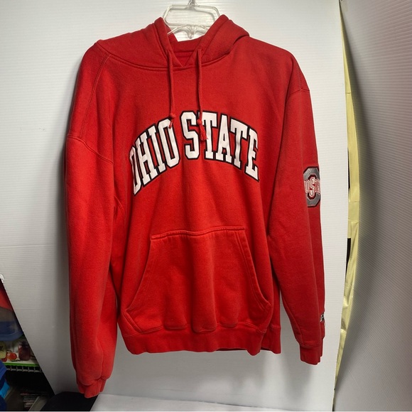 Vintage Ohio State Pro Player Hoodie - Large Red Cotton Blend - Picture 1 of 5